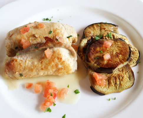 Involtini di maiale alle verdure