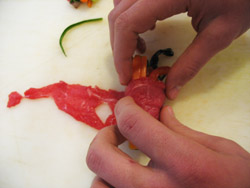 Involtini di verdure in agrodolce con carpaccio di manzo 7