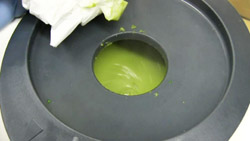 Crema di piselli con gamberi saltati 11